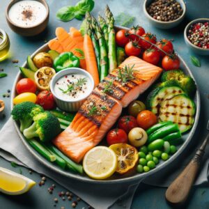 orthopaedic care - colourful plate with nutrient-rich foods