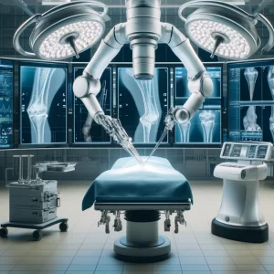 cutting-edge robotic system in an operating room - orthopaedic surgery