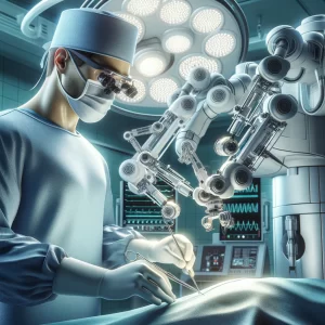 orthopaedic surgery - dedicated surgeon operating a robotic system