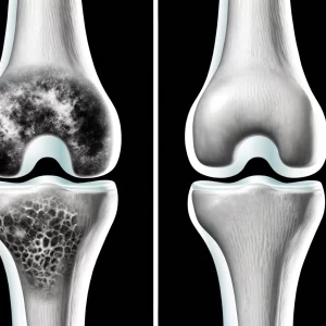 before and after photos of a patients knee recovery journey - orthopaedic recovery