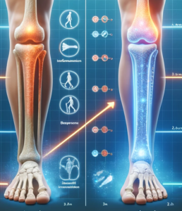 chart illustrating the healing process with and without the use of orthobiologics for orthopaedic recovery