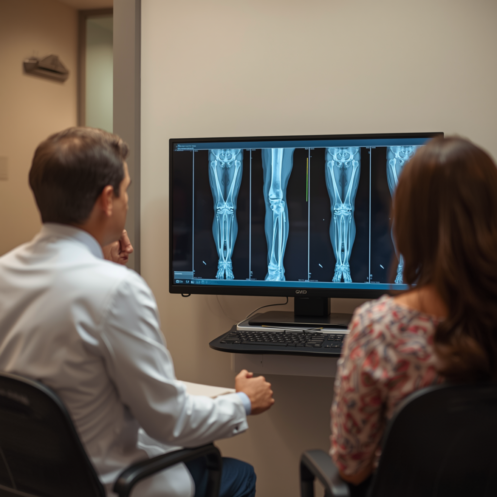 orthopaedic surgeon consulting with a patient