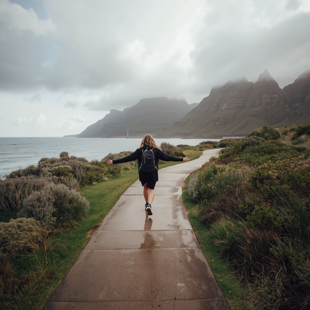hip specialist - person walking confidently along a coastal path